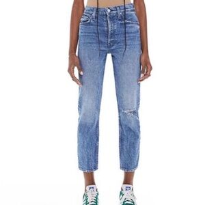 MOTHER Women's Straight Leg Jeans in Light Blue Wash